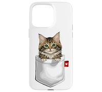 Chat de la forêt norvégienne dans Une Poche Qui Regarde Un Chaton Mignon Coque pour iPhone 15 Pro Max