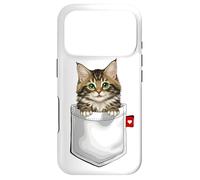 Chat de la forêt norvégienne dans Une Poche Qui Regarde Un Chaton Mignon Coque pour iPhone 17 Pro