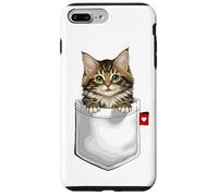 Chat de la forêt norvégienne dans Une Poche Qui Regarde Un Chaton Mignon Coque pour iPhone 7 Plus/8 Plus