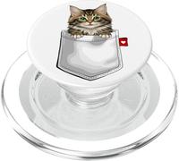 Chat de la forêt norvégienne dans Une Poche Qui Regarde Un Chaton Mignon PopSockets PopGrip pour MagSafe