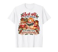 Chat de Lecture de Noël avec des Livres douillets et du Cacao Chaud T-Shirt