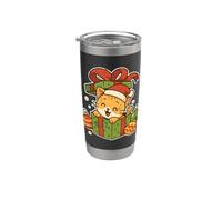 Chat de Noël dans une boîte Gobelet isotherme en acier inoxydable double paroi