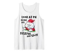 Chat de Noël Funny Look at Me Being All Festive and Stuff Débardeur