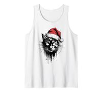 Chat de Noël Grunge Chaotic Vintage Anti Xmas Horror Dark Débardeur