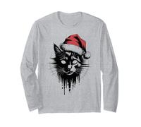 Chat de Noël Grunge Chaotic Vintage Anti Xmas Horror Dark Manche Longue