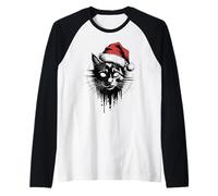 Chat de Noël Grunge Chaotic Vintage Anti Xmas Horror Dark Manche Raglan