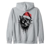 Chat de Noël Grunge Chaotic Vintage Anti Xmas Horror Dark Sweat à Capuche