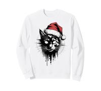 Chat de Noël Grunge Chaotic Vintage Anti Xmas Horror Dark Sweatshirt