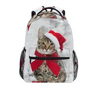 Chat De Noël Hiver Neige Blanche Cartable Sac à Dos Ecole étudiant Scolaire d'ordinateur pour Voyage Ados Filles Garçons Enfant
