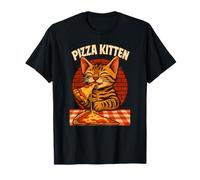 Chat de pizza mignon dessin animé, amour manger pizza T-Shirt