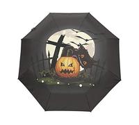 Chat De Potiron D’Halloween Parapluie Pliable Pliant à Ouverture Automatique Parapluies Pliant Coupe-Vent pour Voyager Plage Femmes Enfants Homme Fille