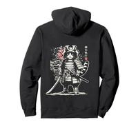 Chat de samouraï Japonais Art du Katana Guerrier Sweat à Capuche