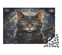 Chat de Science-Fiction Puzzle 1000 Pieces Cadeau Unique Jeu Éducatif Challenge Toy À De Qualité Supérieure Peinture Art pour Adultes Et Enfants 1000pcs (75x50cm)