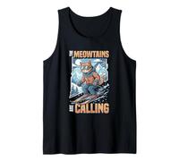 Chat de Ski Amusant The Meowtains are Calling Mountain Lover Débardeur
