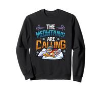 Chat de Ski Amusant The Meowtains are Calling Mountain Lover Sweatshirt