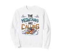 Chat de Ski Amusant The Meowtains are Calling Mountain Lover Sweatshirt