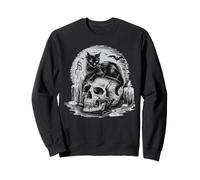 Chat de Sorcellerie au Sommet d'un crâne, Chat d'halloween, étrange sorcière Sweatshirt