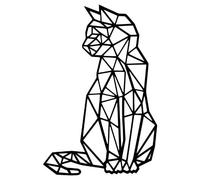 Chat décoration murale | 28 x 17cm | couleur noir | Fabriqué en France (plastique eco-responsable)