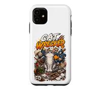 Chat démoli drôle Grincheux malheureux Tabby désordre Coque pour iPhone 11