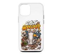 Chat démoli drôle Grincheux malheureux Tabby désordre Coque pour iPhone 12/12 Pro
