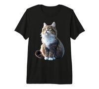 Chat des Forêts Norvégiennes Chat Norvégien Skogkatt Chats T-Shirt Haut de Gamme