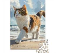 Chat des Forêts Norvégiennes Puzzle 1000 Pieces Cadeau Unique Jeu ÉduChatif Challenge Toy À De Qualité Supérieure Peinture Art pour Adultes Et Enfants À Partir De 14 Ans 1000pcs (75x50cm)