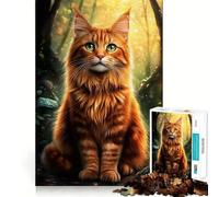 Chat des forêts norvégiennes Puzzle de 1000 pièces pour Adultes Développe la mémoire Loisirs Doux Découpe Ferme Idée Cadeau pour Les fêtes (50x75cm)