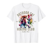 Chat d'extérieur Club randonnée Animaux d'aventure Aquarelle T-Shirt