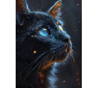 Chat Diamond Painting Adulte Animal Diamond Painting, 5D DIY Diamant Art Set, Loisirs Créatifs Adultes Kit, Cristal Art Point de Croix Kit Peinture, Cheerful Painting Enfant, Cadeau Femme -TL70WH