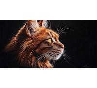 Chat Diamond Painting Enfant, Animal Diamond Painting, Peinture Diamant Kit Complet, Full Drill Cristal Point De Croix Fabrication De MosaïQues Artisanat, Cadeaux DéCoratifs Pour Femmes 50x25cm T-Z549