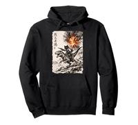 Chat, Dinosaure, éruption volcanique, Anime Vintage, Volcan Sweat à Capuche