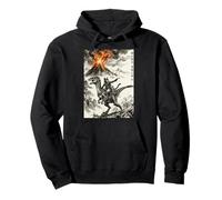 Chat, Dinosaure, Volcanic éruption, Volcan, Anime Vintage Sweat à Capuche