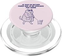 Chat Diva Je Ne Voulais Pas Venir PopSockets PopGrip pour MagSafe