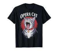 Chat d'opéra chantant | Musique Théâtre Mignon Chat bâillant T-Shirt