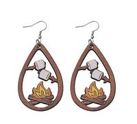 Chat D'oreilles de larme en bois de camping personnalisé Border Thanksgiving Girl Gift d'oreilles camping d'été (Khaki, One Size)