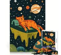 Chat Dormant dans l'espace Puzzle de 1000 pièces pour Adultes Exercice Mental,évasion et Pleine Conscience Surprise de Noël Snug Lock (38x52cm)