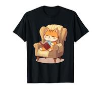 Chat Douillet avec Livre - Moment Lecture au Fauteuil T-Shirt