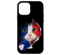Chat Drapeau Français Effet Papier Déchiré Chat France Coque pour iPhone 12 Mini