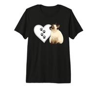 Chat drôle avec Empreintes de Pattes en Forme de cœur et Inscription Sarcastique T-Shirt Haut de Gamme