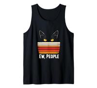 Chat drôle avec Fond rayé - EW, People Débardeur