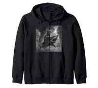 Chat drôle chevauchant Un Requin dans Tornado Meme Sweat à Capuche