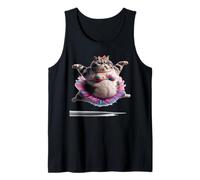 Chat drôle de ballet joufflu portant un tutu dansant. Débardeur