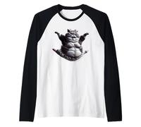 Chat drôle de Ballet joufflu Portant Un Tutu Dansant. Manche Raglan