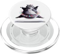 Chat drôle de ballet joufflu portant un tutu dansant. PopSockets PopGrip pour MagSafe