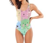 Chat Drôle De Chat Coloré Maillot de Bain Femme One Pieces Bikini Monokini Sexy Slim pour La Plage Femmes Filles