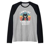 Chat drôle Disant Que Je n'aime Pas Le Matin Femmes Hommes Manche Raglan
