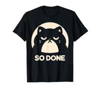 Chat drôle en colère So Done Sarcastic Rolling Eyes Kawaii Cat T-Shirt