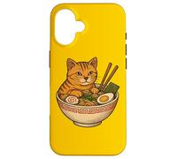 Chat drôle Mange la nouille Japonaise Soupe Ramen Chats Coque pour iPhone 16