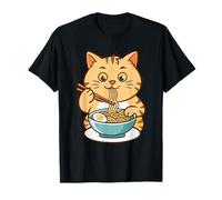 Chat drôle Mange la nouille Japonaise Soupe Ramen Chats T-Shirt