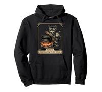 Chat Drôle Médiéval Chaudron Mème Humour Noir Sweat à Capuche